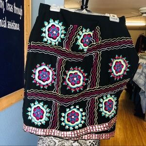 Tasha Polizzi Embroidered Wrap Skirt
